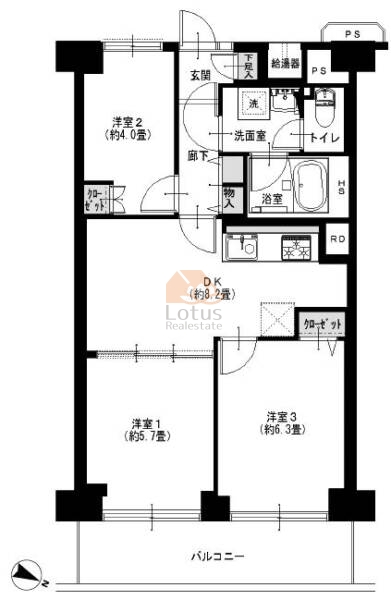 ローズハイツ平井108間取図