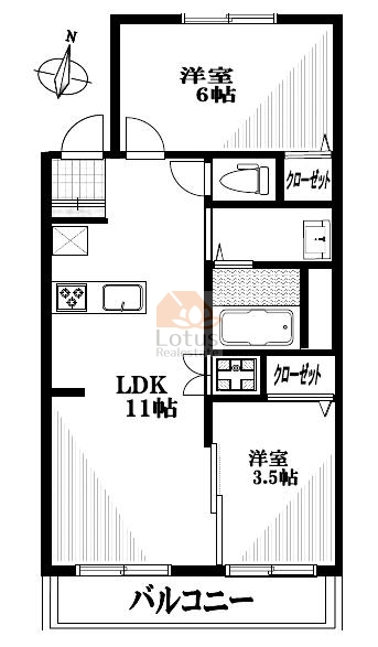江古田第2ローヤルコーポ215間取図
