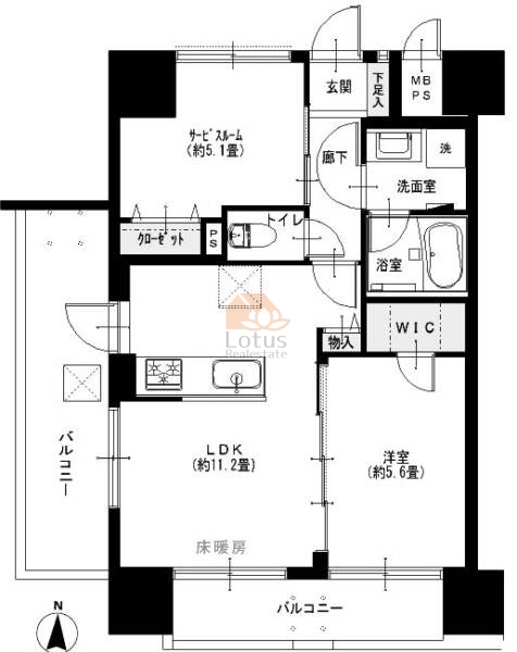 アルファホームズ新中野第２201間取図