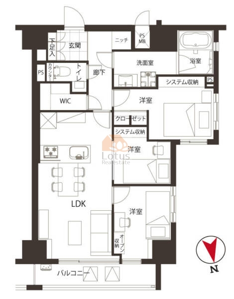 コンパートメント東京中央220間取図