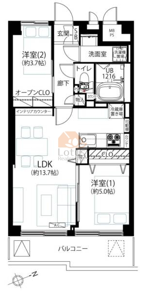 メゾン田町1016間取図