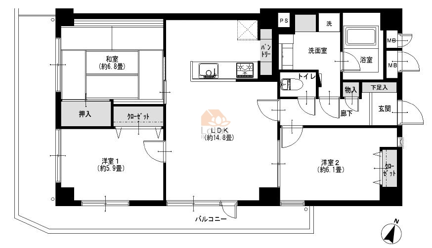 パシフィックパレス小岩501間取図
