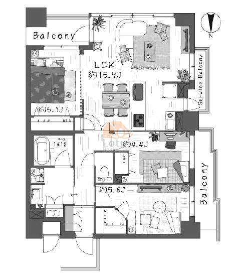 レクセルステージ東京403間取図