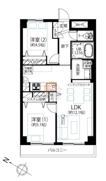 コスモ東長崎602間取図