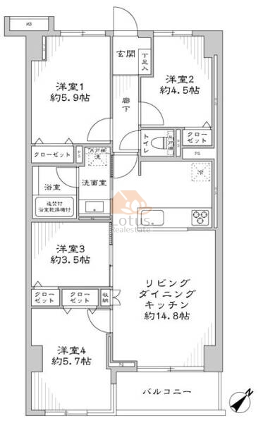 モアステージ一之江311間取図