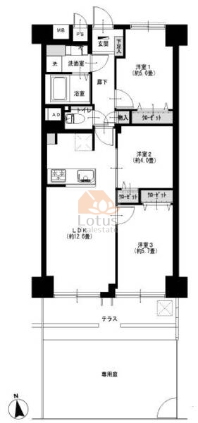 日商岩井小島町マンション111間取図