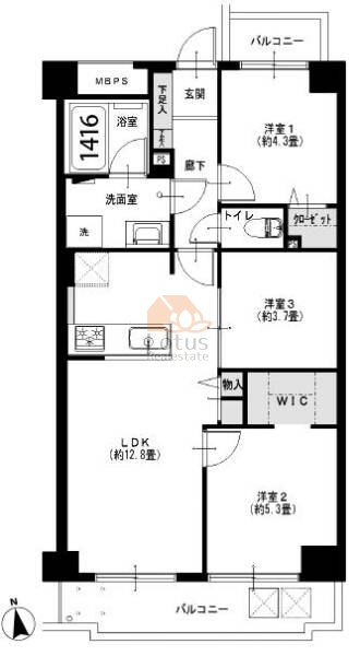 藤和日暮里コープ301間取図