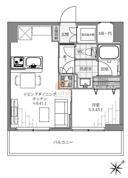 グランドメゾン田町409間取図