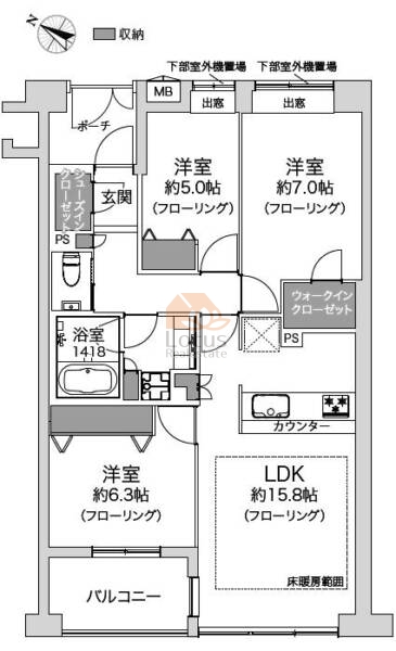 グランスイート岡本406間取図