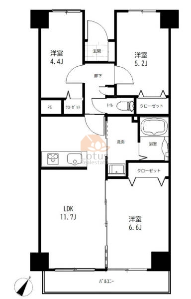 西葛西ビューハイツ8階部分間取図