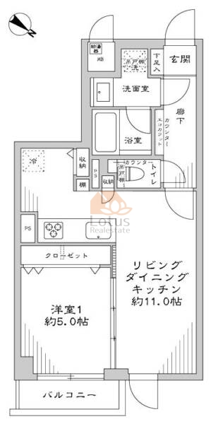 エクセルシオール初台202間取図