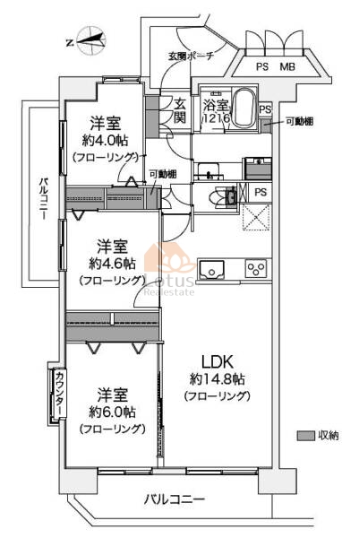 ツインシティ弐番館アルス東砂501間取図
