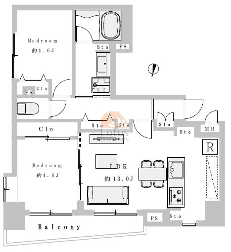 プラシス門前仲町902間取図