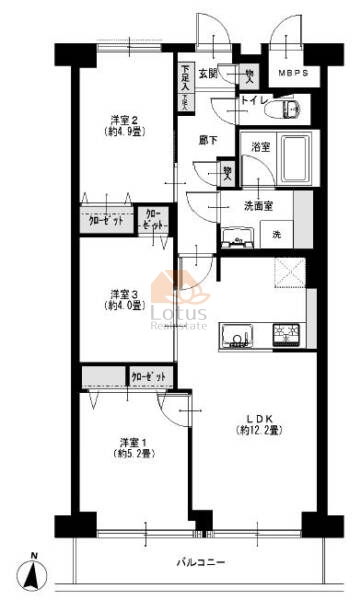 洋伸東大島マンション105間取図