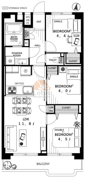 トーア辰巳マンション311間取図