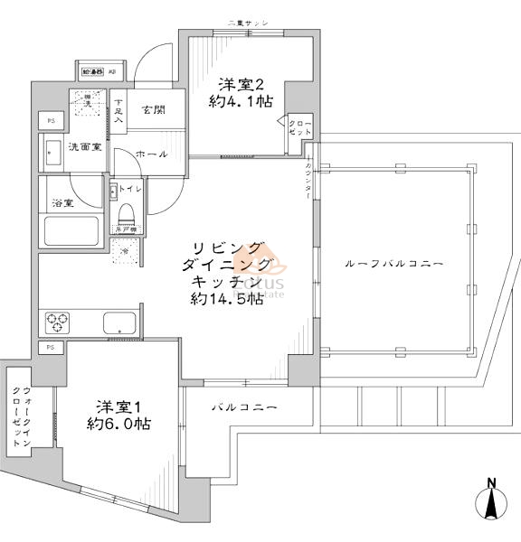 アミティ用賀802間取図