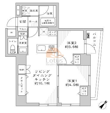 日興ロイヤルパレス西麻布503間取図