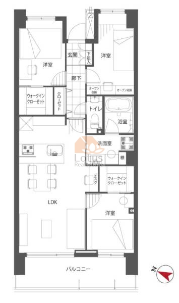 隅田川パークホームズ309間取図