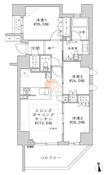 リストレジデンス浅草国際通り1002間取図