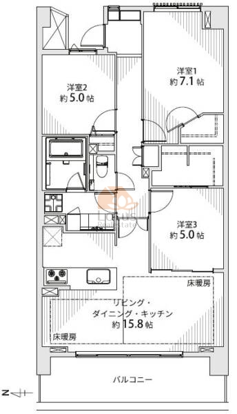 神楽坂アインスタワー703間取図