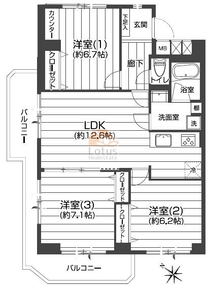 東武西新井東口サンライトマンション910間取図