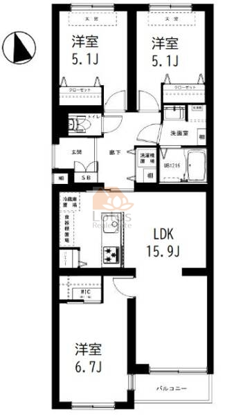 クレール八幡山202間取図