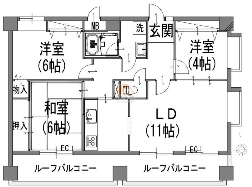 ライオンズマンションお花茶屋駅前通り701間取図