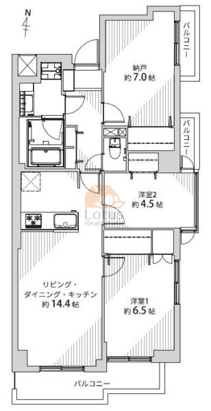 レクセル綾瀬208間取図