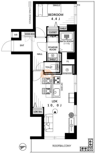 ライオンズマンション東長崎504間取図