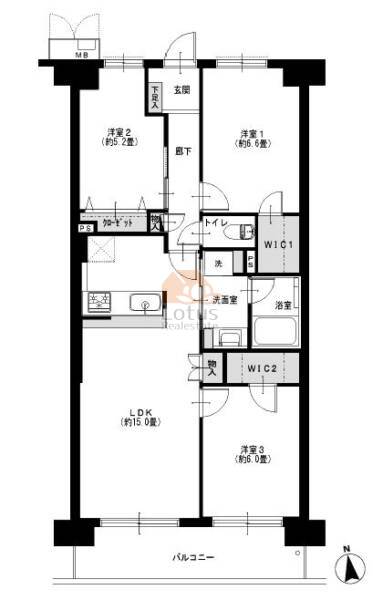 ガーデンハイツ葛西502間取図