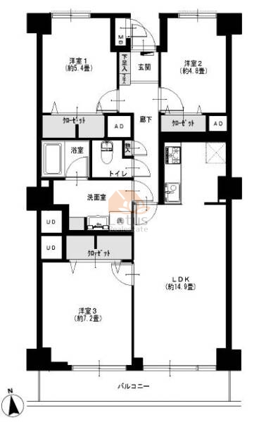 青戸ビューハイツ305間取図