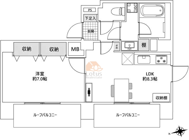 イトーピア千駄木マンション1101間取図