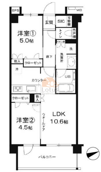 パレステージ江北502間取図
