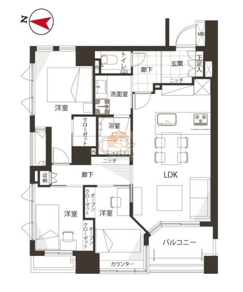 パークスクエア小石川314間取図