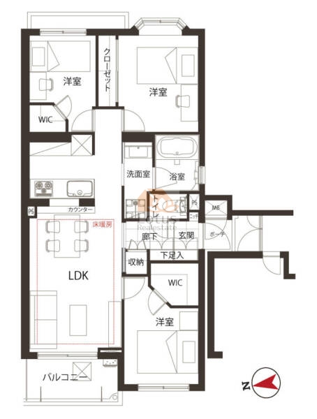 リーベスト松庵202間取図