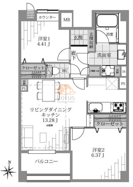 クレッセント東中野レジデンス219間取図