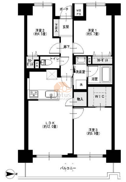 小松川パークマンション408間取図