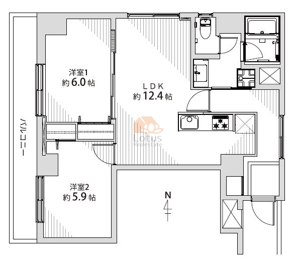 木場スカイハイム404間取図
