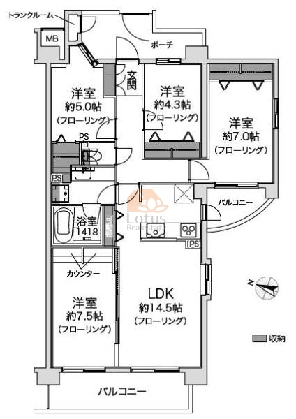 グランパース亀戸407間取図