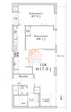 第２３宮庭マンション10-B間取図