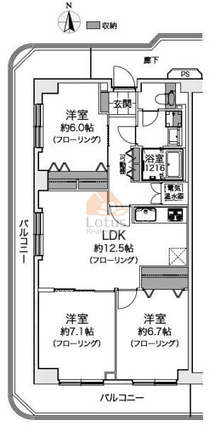 赤羽神谷サンハイツ301間取図