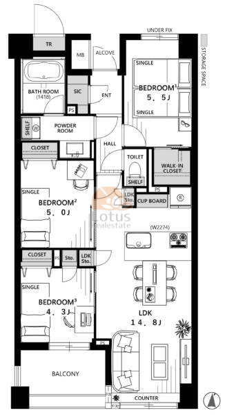 ベリスタ住吉404間取図