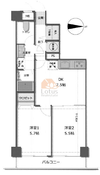 ライオンズプラザ亀戸202間取図