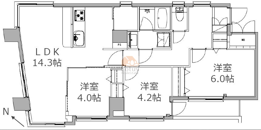 プエルト西日暮里201間取（3LDK）