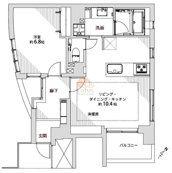 フェリアル池袋アルシエーロ207間取図