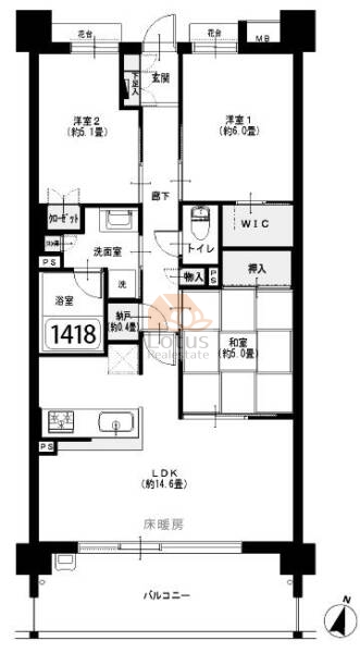 藤和シティホームズ金町ラフィーネ603間取図