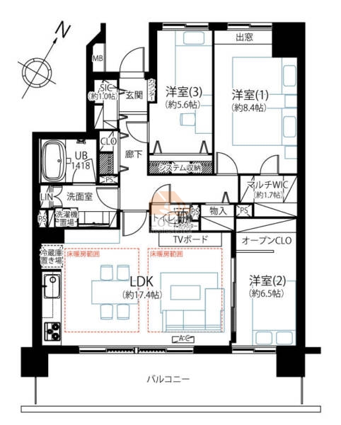 メゾンヴェール向島503間取図