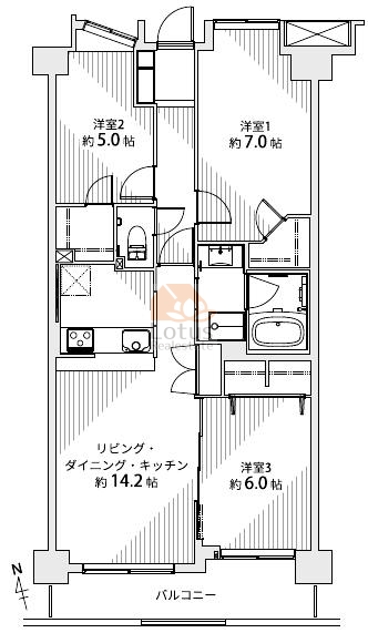 モアクレスト荒川公園1206間取図