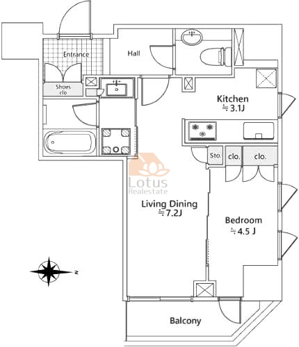 グランスイート四谷エクシア303間取図