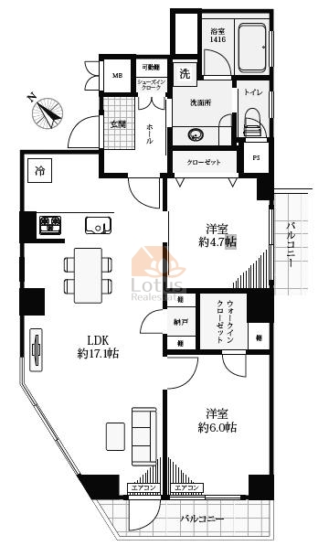 田端新町ロイヤルマンション801間取図